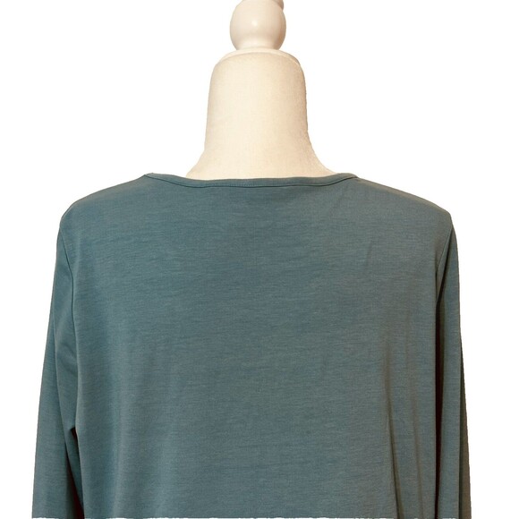 Soft Surroundings Women Size L Touch Of Sheer Aqua Sea Long Sleeve Tunic Boho - Picture 5 of 11